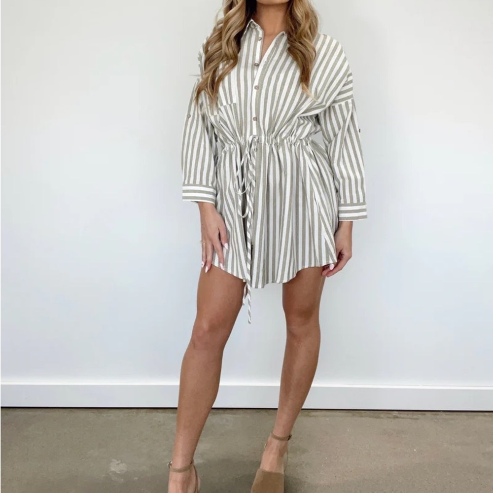 Lane 201 Striped Button Down Dress